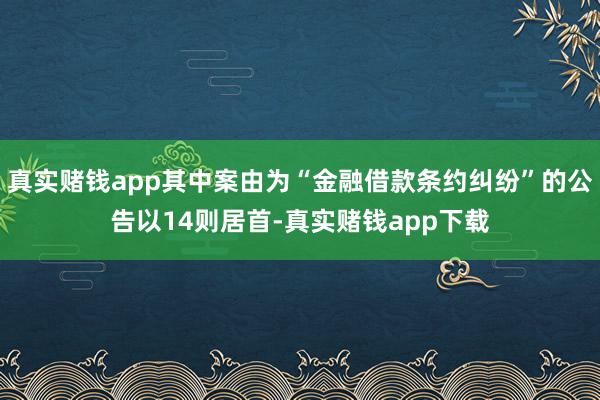 真实赌钱app其中案由为“金融借款条约纠纷”的公告以14则居首-真实赌钱app下载