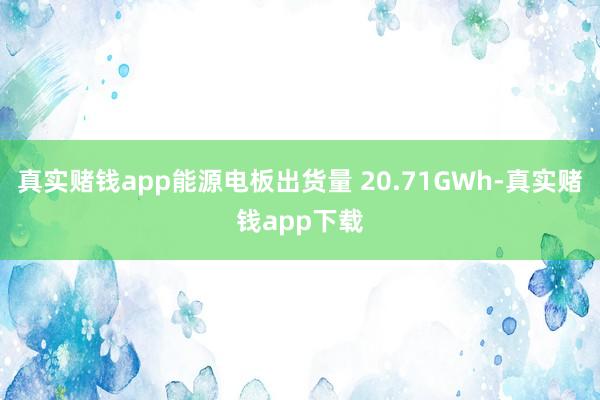 真实赌钱app能源电板出货量 20.71GWh-真实赌钱app下载