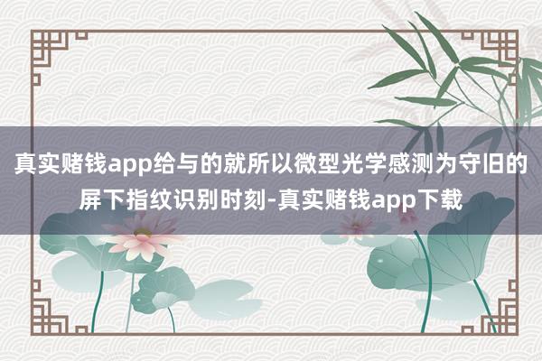 真实赌钱app给与的就所以微型光学感测为守旧的屏下指纹识别时刻-真实赌钱app下载