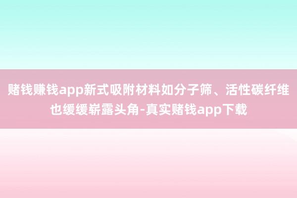 赌钱赚钱app新式吸附材料如分子筛、活性碳纤维也缓缓崭露头角-真实赌钱app下载