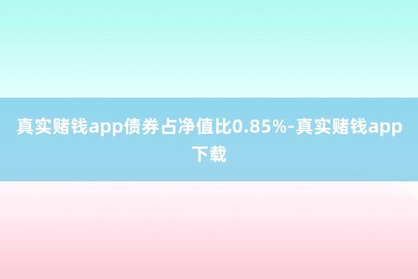 真实赌钱app债券占净值比0.85%-真实赌钱app下载