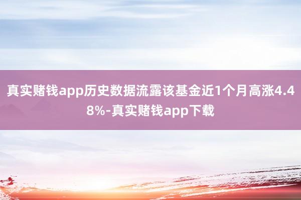 真实赌钱app历史数据流露该基金近1个月高涨4.48%-真实赌钱app下载