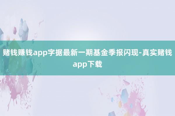 赌钱赚钱app字据最新一期基金季报闪现-真实赌钱app下载